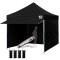 Eurmax USA 10 x 10 Pop up Canopy Commercial Tent Outdoor Party Canopies with 4 Removable Zippered Sidewalls and Roller Bag Bonus