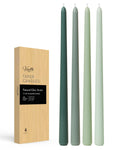 Viyffo Taper Candles 12 Inch Green Set of 4 Unscented, Dripless, Smokeless Long Tall Tapered Candlesticks Wedding Advent Home De