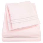 1500 Supreme Collection Extra Soft Split King Sheets Set, Pale Pink - Luxury Bed Sheets Set With Deep Pocket Wrinkle Free Beddin