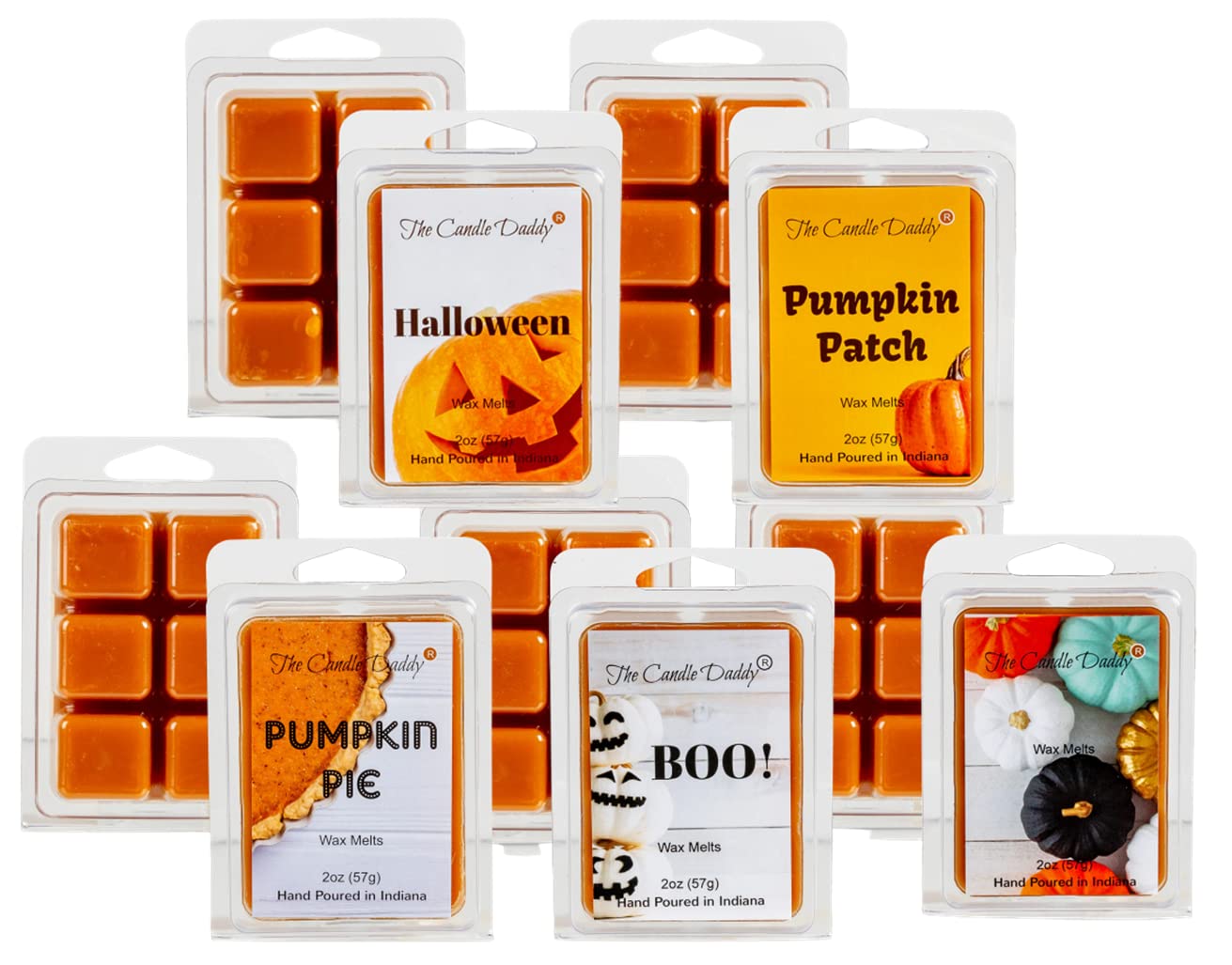 The Candle Daddy Pumpkin Spice Lovers 5 Pack - 5 Amazing Fall Pumpkin Scented Wax Melts - 30 Total Cubes - 10 Total Ounces - Har