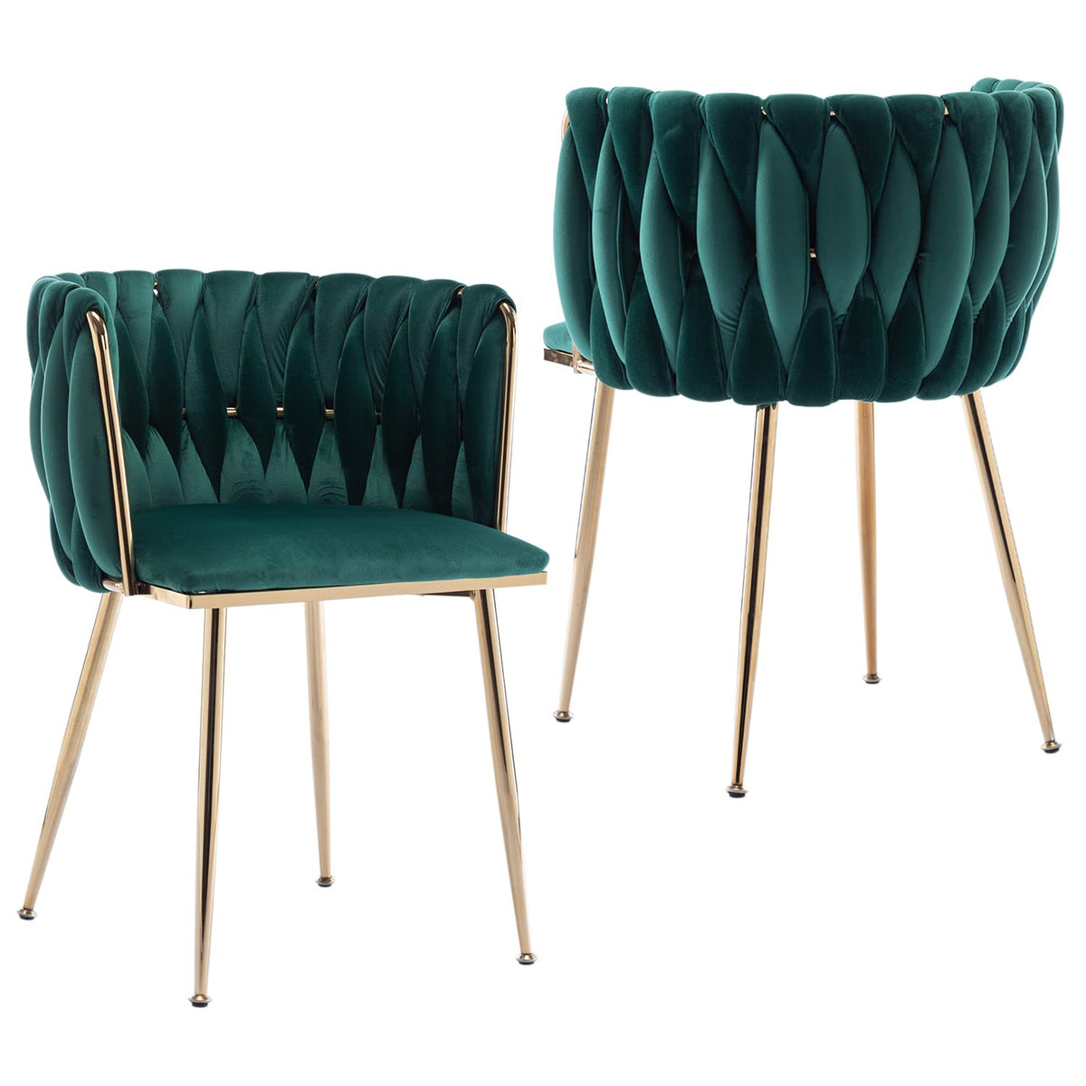 Kiztir Velvet Dining Chairs Set Of 2, Upholstered Dining Room Chairs With Gold Metal Legs, Luxury Tufted Dining Chairs For Livin