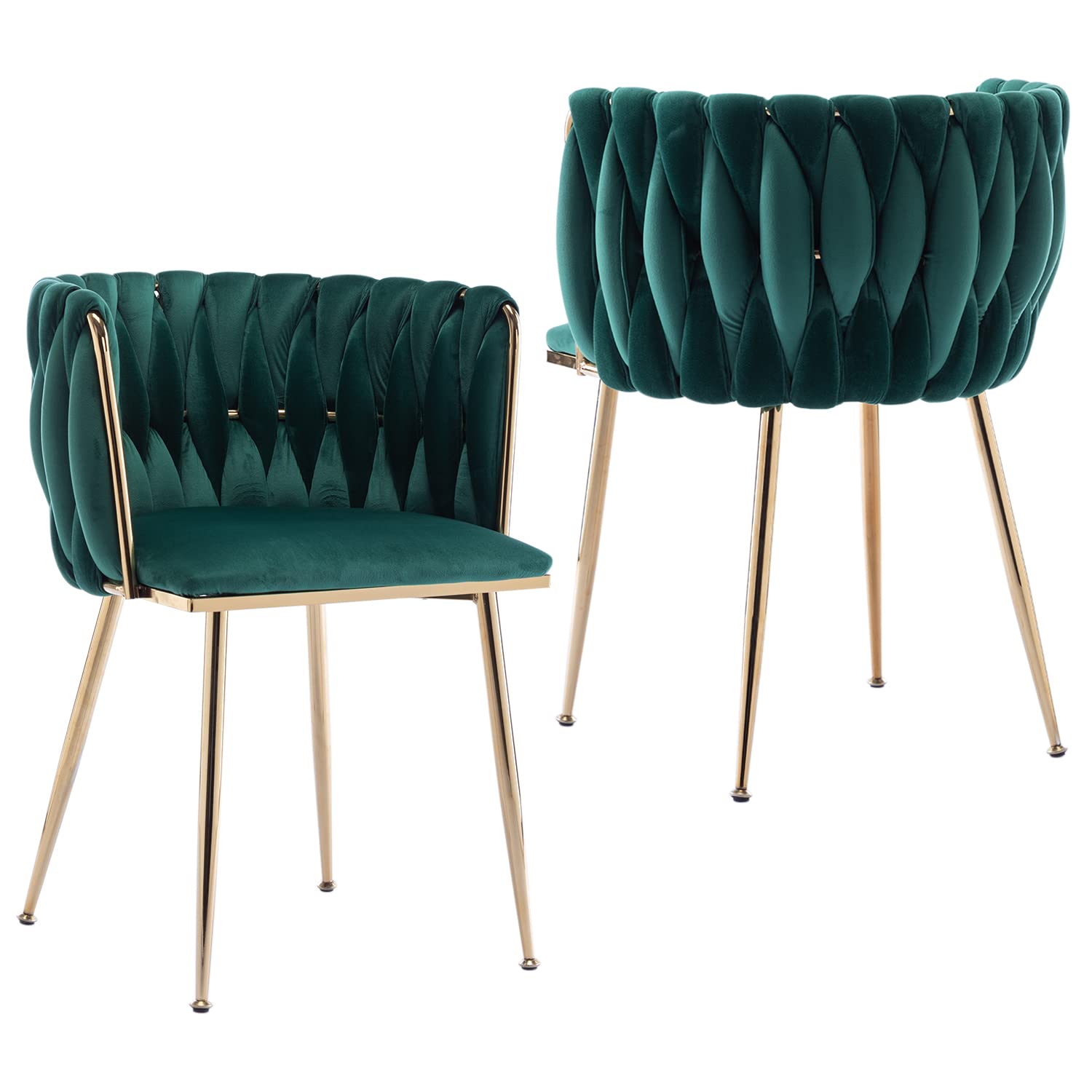 Kiztir Velvet Dining Chairs Set Of 2, Upholstered Dining Room Chairs With Gold Metal Legs, Luxury Tufted Dining Chairs For Livin