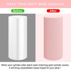 Saitimade Set Of 3 - Pink Cylinder Pedestal Stand Covers, Flexible Cylinder Stand Covers For Party, Wedding Or Birthday Event De