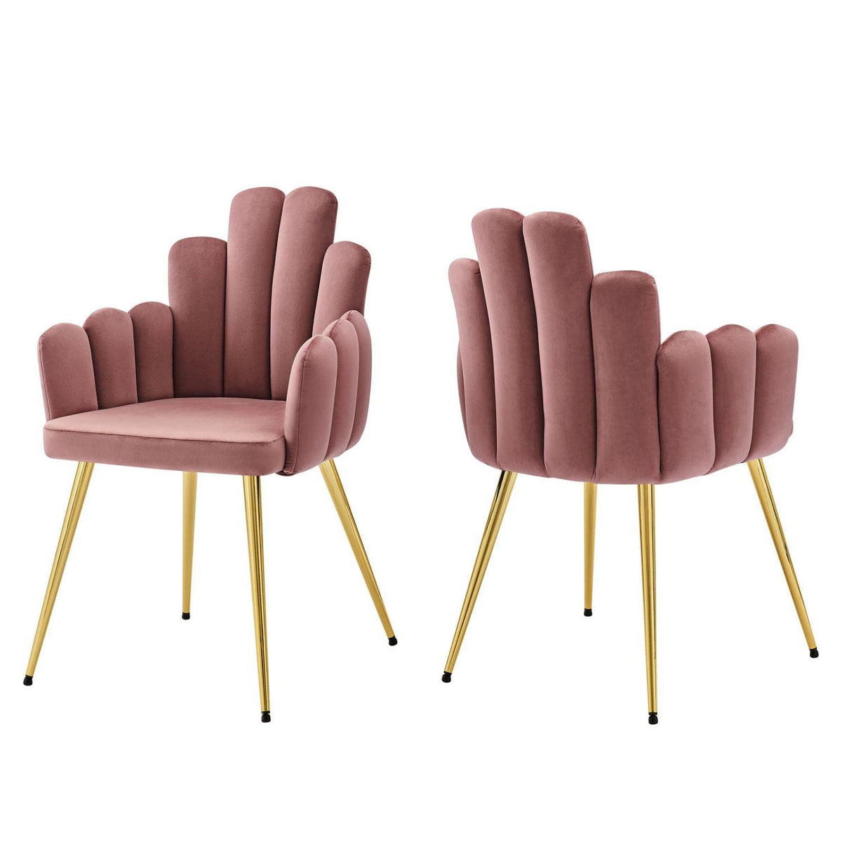 Viceroy Performance Velvet Dining Chair Set Of 2, Gold Dusty Rose