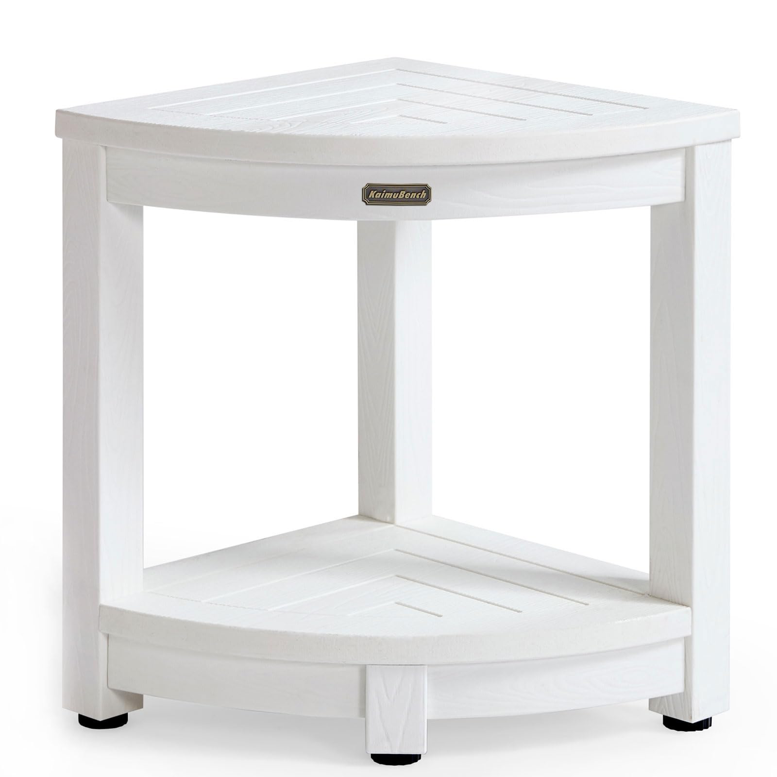 Corner Shower Stool for Inside Shower Waterproof, Poly Lumber Bathroom Shower Corner Bench Seat, Plastic Shower Chair Seat, Show