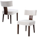 Bestano Modern Dining Chairs Set Of 2, Comfy Upholstered Side Chairs With Wood Legs, Velvet Fabric Dining Chairs With Curved Win