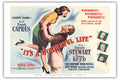 Frank Capras Its a Wonderful Life - Starring James Stewart Donna Reed - Vintage Film Movie Poster c.1946 - Master Art Print (U