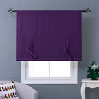 Nicetown Thermal Insulated Blackout Curtain - Tie Up Shade Drape For Narrow Window/Kitchen/Halloween Present (Royal Purple, Rod