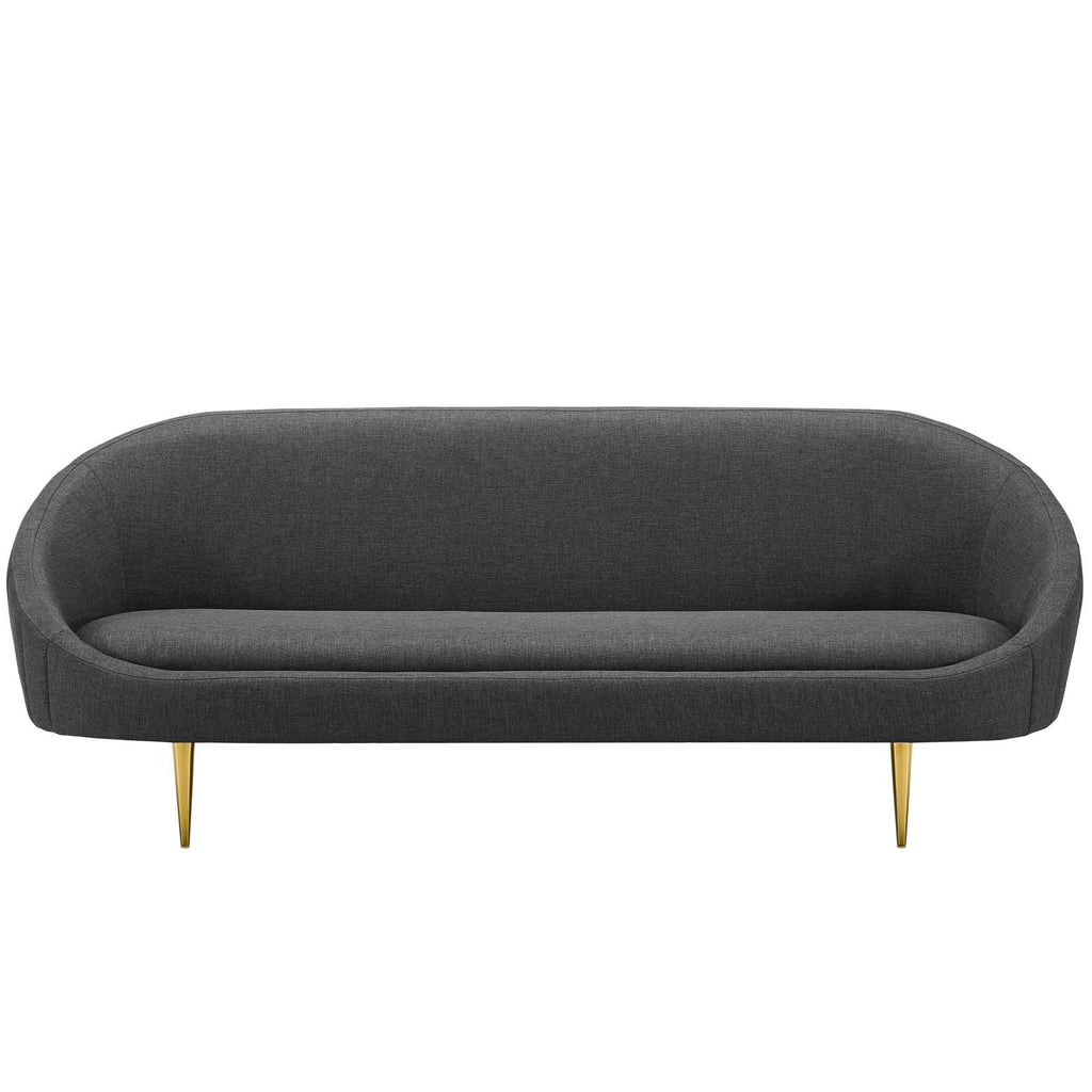 Modway Sublime Channel Tufted Curve Back Fabric Upholstered Sofa In Gray