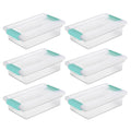 Sterilite Small Clip Box, Stackable Storage Bin with Latching Lid, Plastic Container to Organize Office, Crafts, Home, Clear Bas