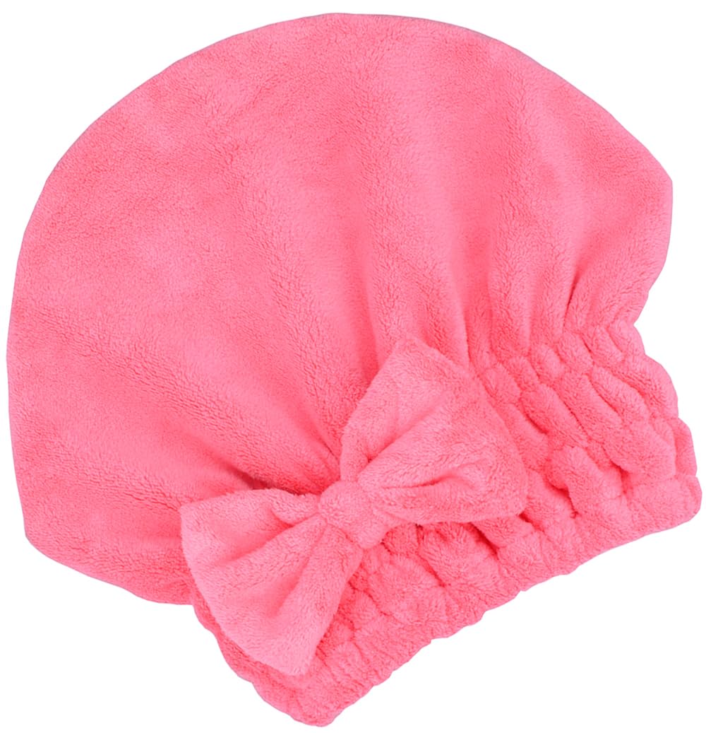 MAYOUTH Microfiber Hair Drying Towels for Kids Head wrap with Bow-Knot Shower Cap Hair Turban hairWrap Bath Cap for Curly Long &