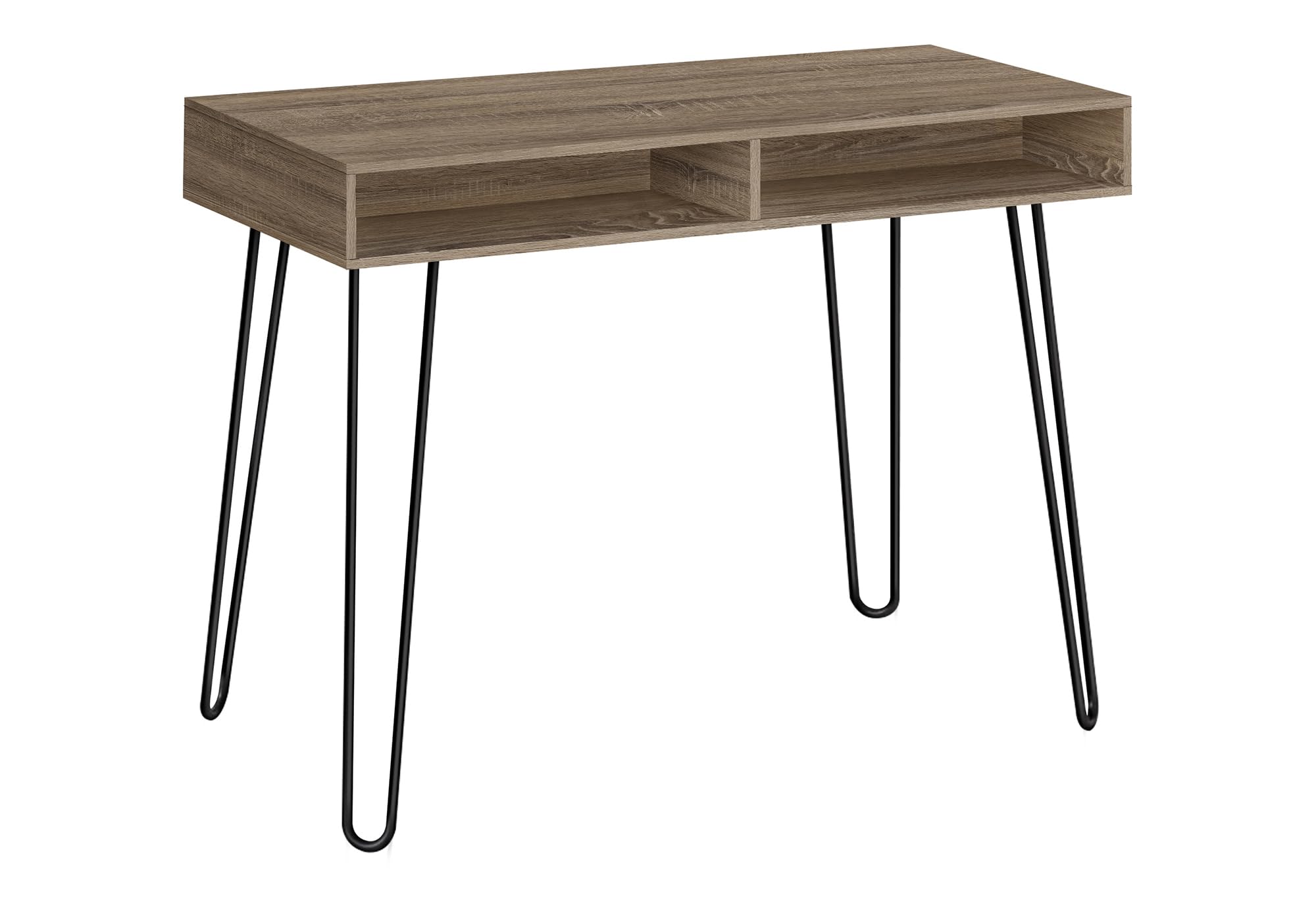 Monarch Specialties I 7772 Computer Desk, Home Office, Laptop, Left, Right Set-up, Storage Drawers, 40&quot; L, Work, Metal, Laminate, Brown, Black, Contemporary