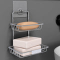 Soap Holder for Bathroom Stainless Steel 2 Layer Soap Dish & Storage Rack Wall Mounted Soap Case Organizer No Drill Soap Stand f