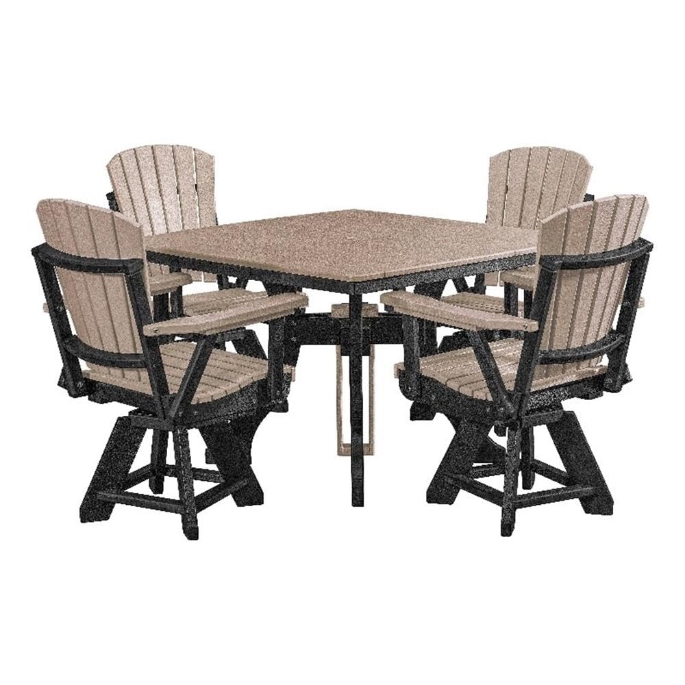 American Furniture Classics Square Set, Dining Height, Weatherwood And Black