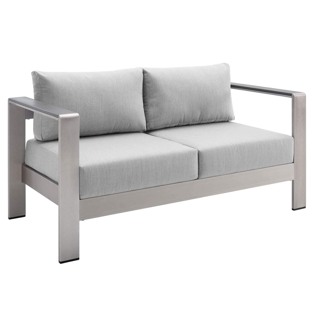 Modway Eei-4226-Slv-Gry Shore Eei-4226-Slv-Gryshore Sunbrella Patio Loveseat In Silver Gray