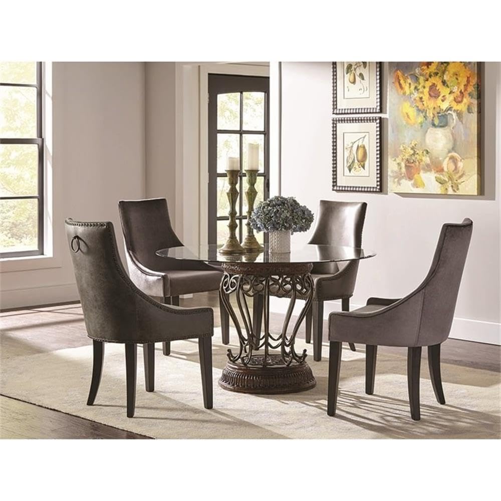 Coaster Furniture Phelps Upholstered Demi Wing Grey (Set of 2) Dining Chair 23.25" D x 24.75" W x 38" H 121714