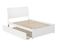 AFI Portland Full Size Platform Bed with Footboard & Full Trundle in White