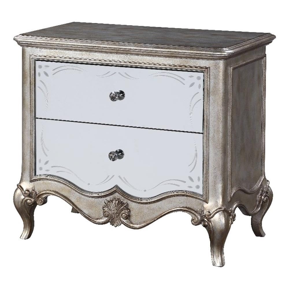 Acme Esteban Nightstand in Antique Champagne