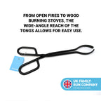 Black Heavy Duty Cast Iron Fire Place Log Tongs For Indoor Fire/Fire Pits Accessories/Tongs For Outdoor Stove/Long Logs Tweezers