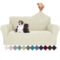 Jiviner Stretch Loveseat Slipcovers 1 Piece Love Seat Sofa Cover Spandex 2 Seater Couch Covers Universal Furniture Protector With Elastic Bottom (Medium, Beige Rhomb)