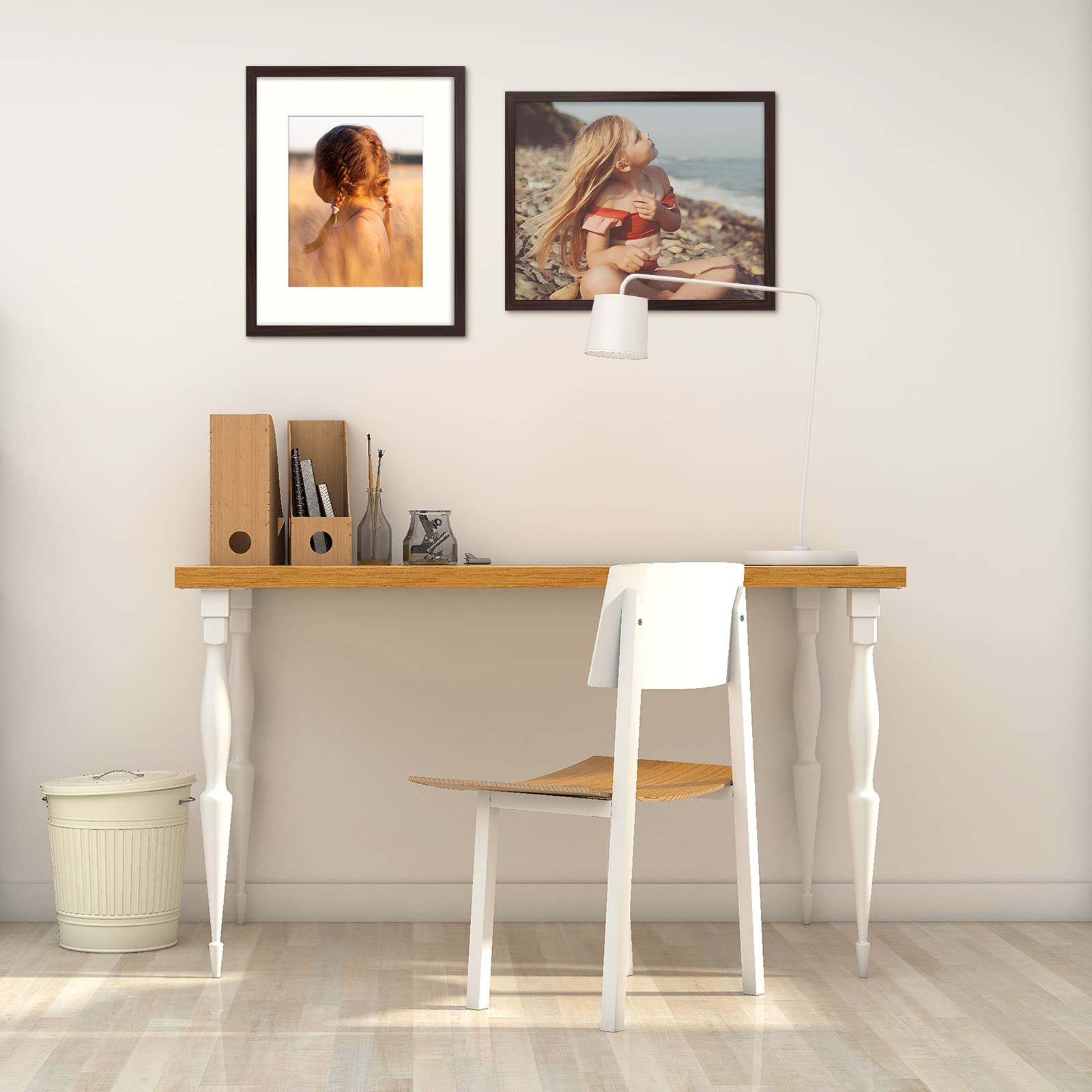 Golden State Art, 16X20 Picture Frame With Mat For 11X14 - High Definition Glass Wall Mounting Horizontal Vertical Display (Brow