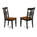 East West Furniture LGC-BCH-W Logan Dining Room Stylish Back Solid Wood Seat Chairs, Set of 2, Black & Cherry