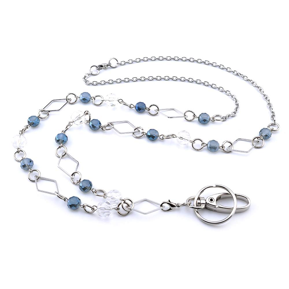 Luxianda Badge Lanyards Id Necklaces Id Badge Holder Hold Id Card And Keys For Ol Fashionable And Beautiful, Stainless Steel Cha