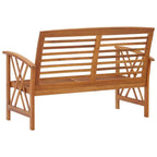 vidaXL Patio Bench 46.9", Retro Style Garden Seating, Solid Acacia Wood Construction, Easy Maintenance, DIY Assembly, Suitable for Decks, Balcony, and Lawns, Brown