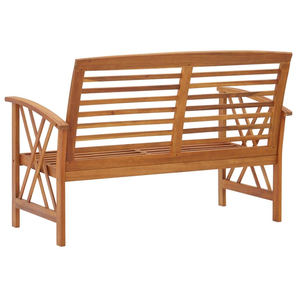 vidaXL Patio Bench 46.9", Retro Style Garden Seating, Solid Acacia Wood Construction, Easy Maintenance, DIY Assembly, Suitable for Decks, Balcony, and Lawns, Brown