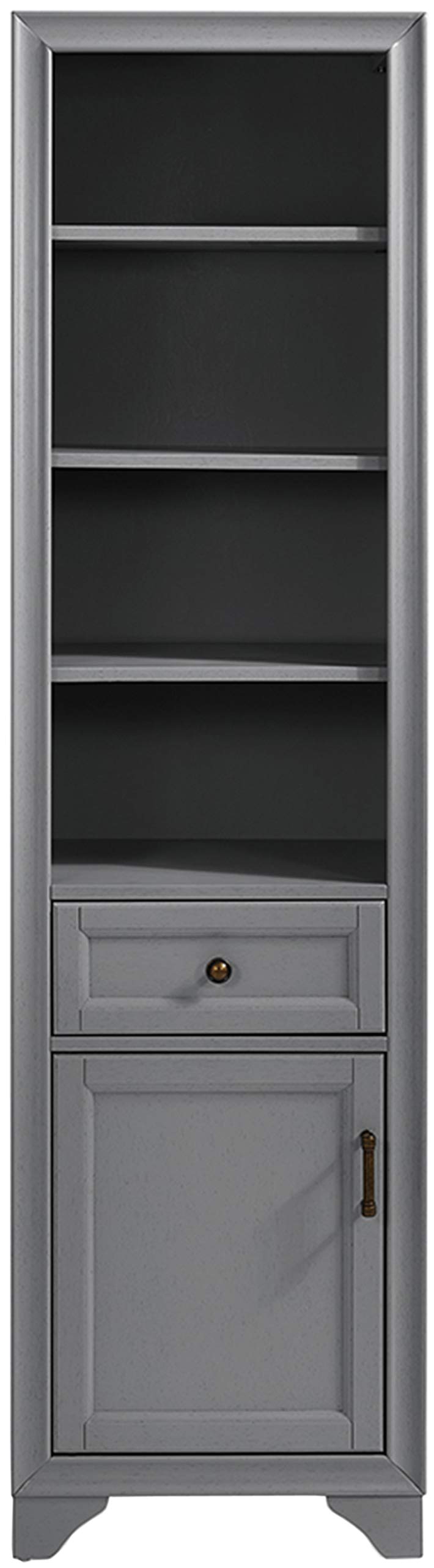 Crosley Furniture Tara Linen Storage Cabinet and Bathroom Organizer with a Drawer and Shelves, Vintage Gray