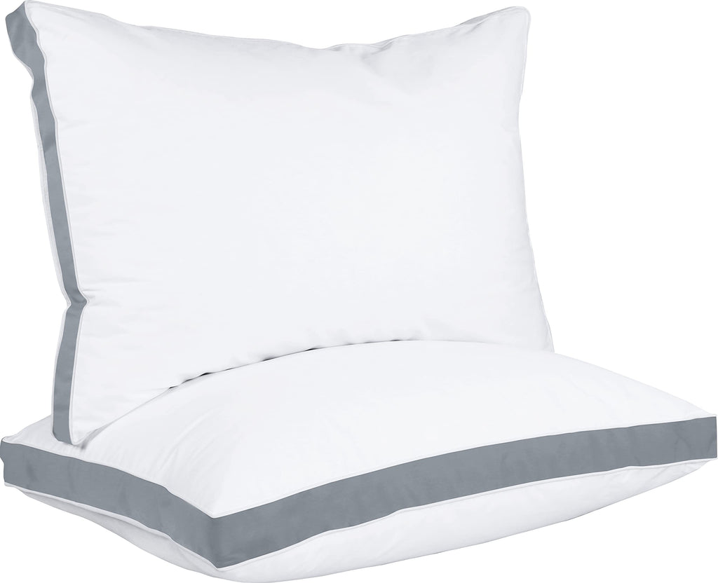 Utopia Bedding Bed Pillows For Sleeping Queen Size (Grey), Set Of 2, Cooling Hotel Quality, Gusseted Pillow For Back, Stomach Or