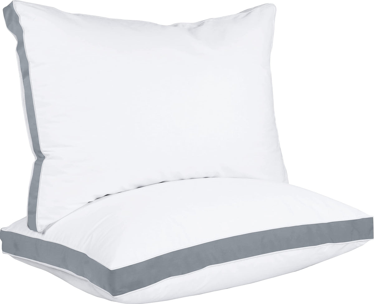 Utopia Bedding Bed Pillows For Sleeping Standard Size (Grey), Set Of 2, Cooling Hotel Quality, Gusseted Pillow For Back, Stomach