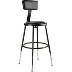NPS 19"-27" Height Adjustable Heavy Duty Vinyl Padded Steel Stool with Backrest