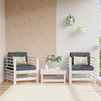 vidaXL Solid Pine Wood Patio Chairs with Cushions - White, Slatted Design with Comfortable Seat Experience, Ideal for Garden, Patio, or Terrace