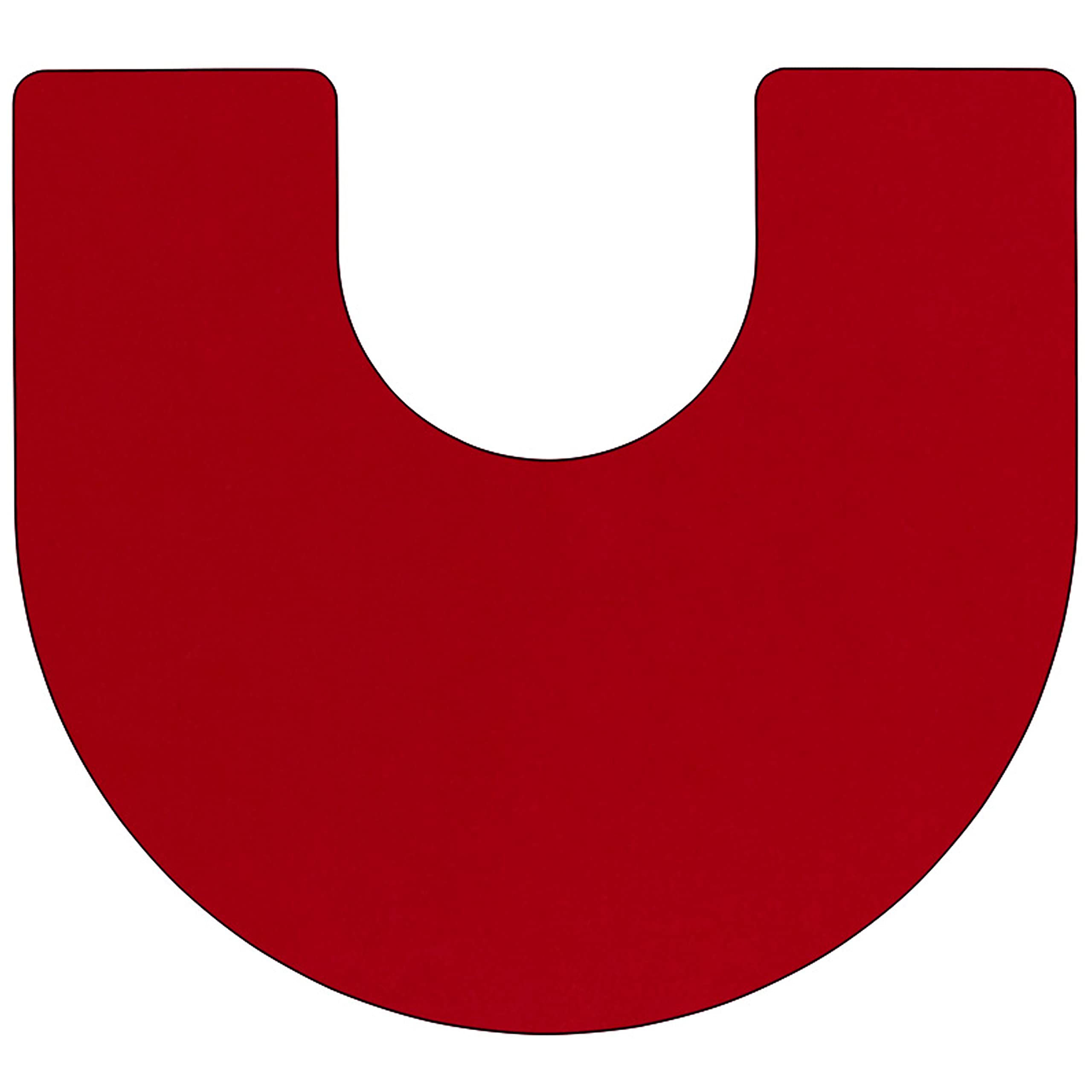 Flash Furniture Wren Mobile 60''W x 66''L Horseshoe Red Thermal Laminate Activity Table - Standard Height Adjustable Legs