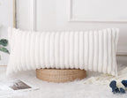 Panod Faux Fur Decorative Lumbar Throw Pillow Covers 14 X 36,Plush Long Boho Lumbar Pillow Covers Pillow Case Cushion Case For B