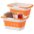 MINDFARGE Portable Folding Plastic Bath Caddy with Handle, Perforated, Travel Bathroom Organizer for Bedroom, Bathroom, Shower, 