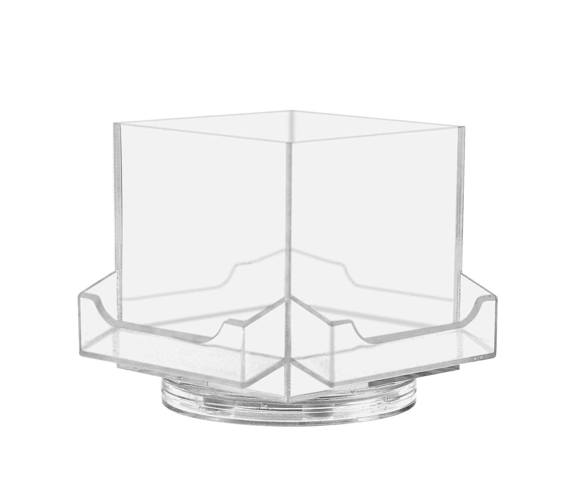 Marketing Holders 6 Pack Rotating Business Card Holder 4 Pocket Organizer Caddy For Offices With Open Middle For Storage Clear A