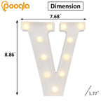 Pooqla Led Marquee Letter Lights Sign, Light Up Alphabet Letter For Home Party Wedding Decoration V