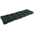 Blazing Needles Twill Tufted Bench Cushion, 55 x 19, Black