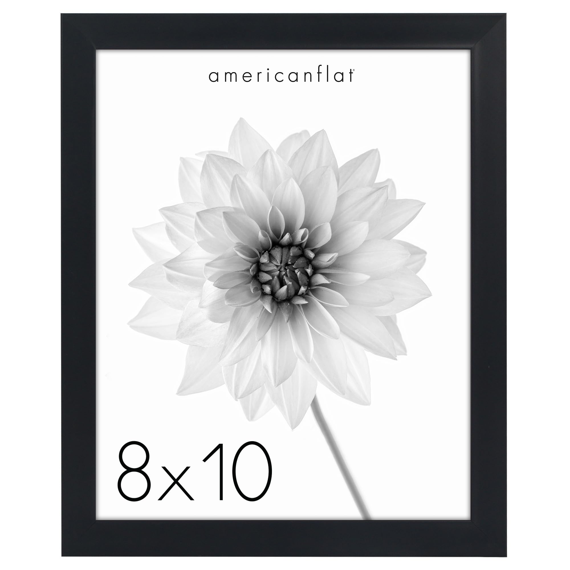 Americanflat 8x10 Picture Frame with Shatter-Resistant Glass - Soho Collection - Gallery Style Deep Molding Frame for Tabletop a