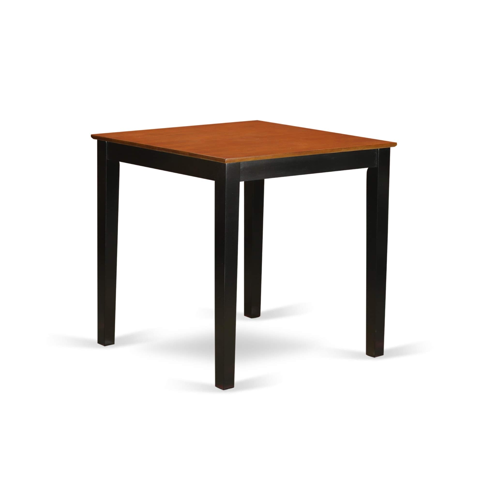 East West Furniture PBFA5-BLK-W 5 Piece Kitchen Counter Height Dining Table Set Includes a Square Pub Table and 4 Dining Room Chairs, 36x36 Inch, Black & Cherry