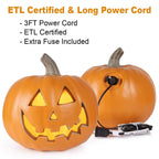Halloween Pumpkin Jackolantern - Jack O Lantern Decorations For Halloween - Round Lightened Pumpkin For Front Porch, Party, Fron