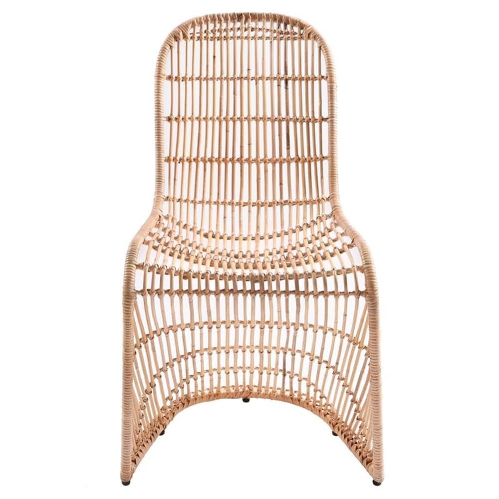 New Pacific Direct Groovy Rattan, Set of 2 Dining Chairs, Natural