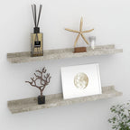 Wall Shelves -SKM Wall Shelves 2 pcs Concrete Gray 23.6"x3.5"x1.2"