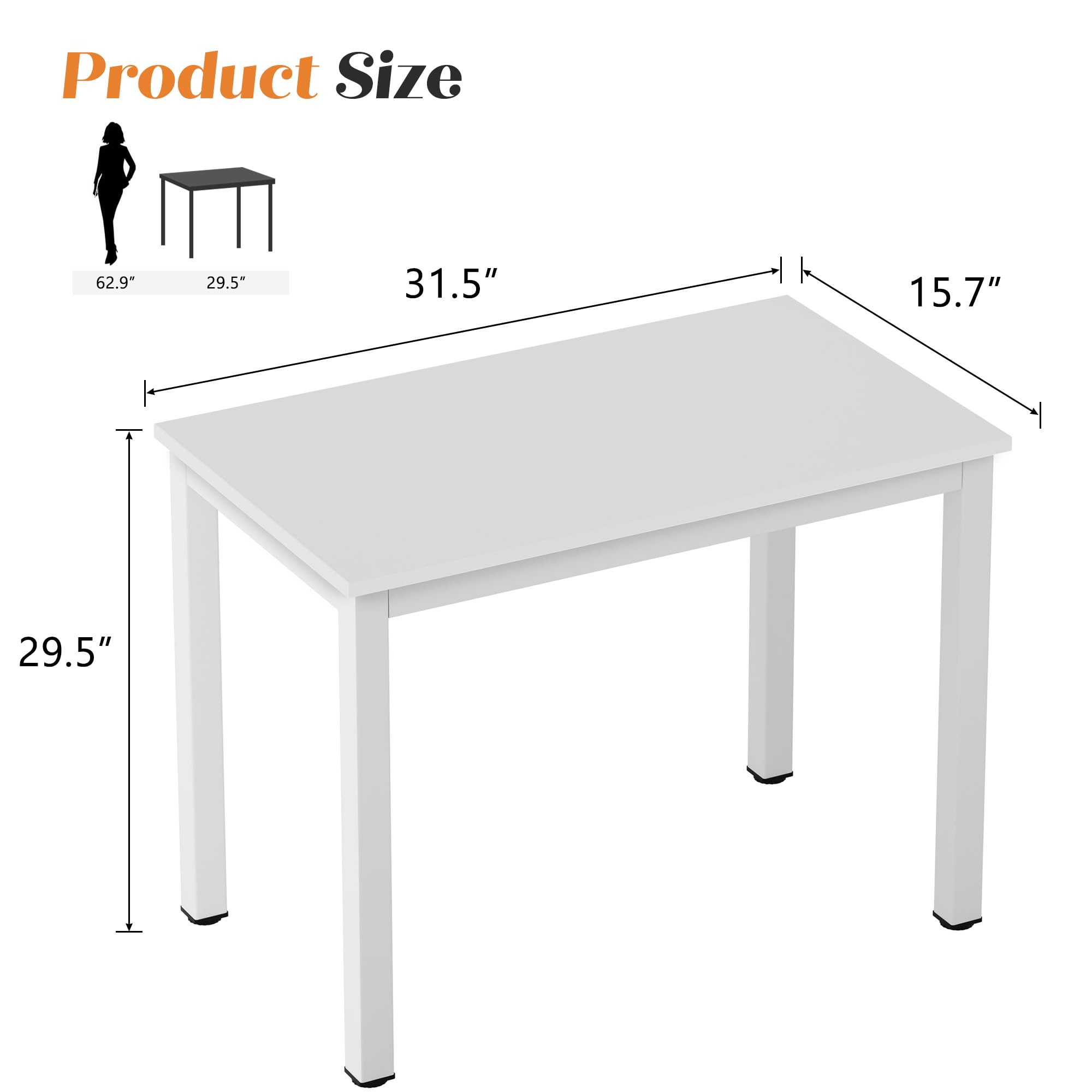 Need Small Table - 31.5 Inch Study Desk For Narrow Spaces,Sturdy And Heavy Duty Study Workstation For Laptop-Easy Assembly Homework Desks Ac3Dw8040