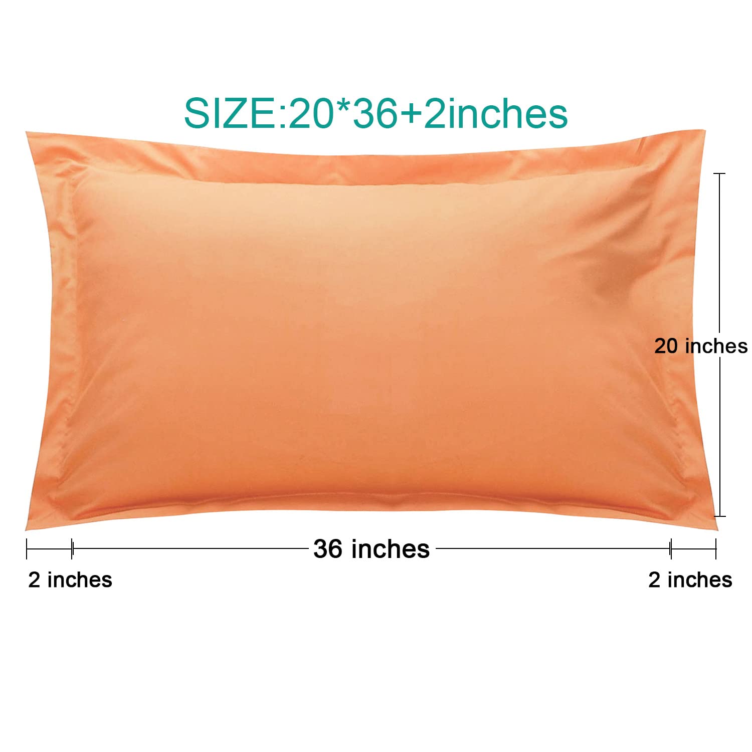 Ntbay 100% Brushed Microfiber King Pillow Shams Set Of 2, Super Soft And Cozy, Wrinkle, Fade, Stain Resistant 20X36 Inches Oxford Pillowcases, Pale Orange