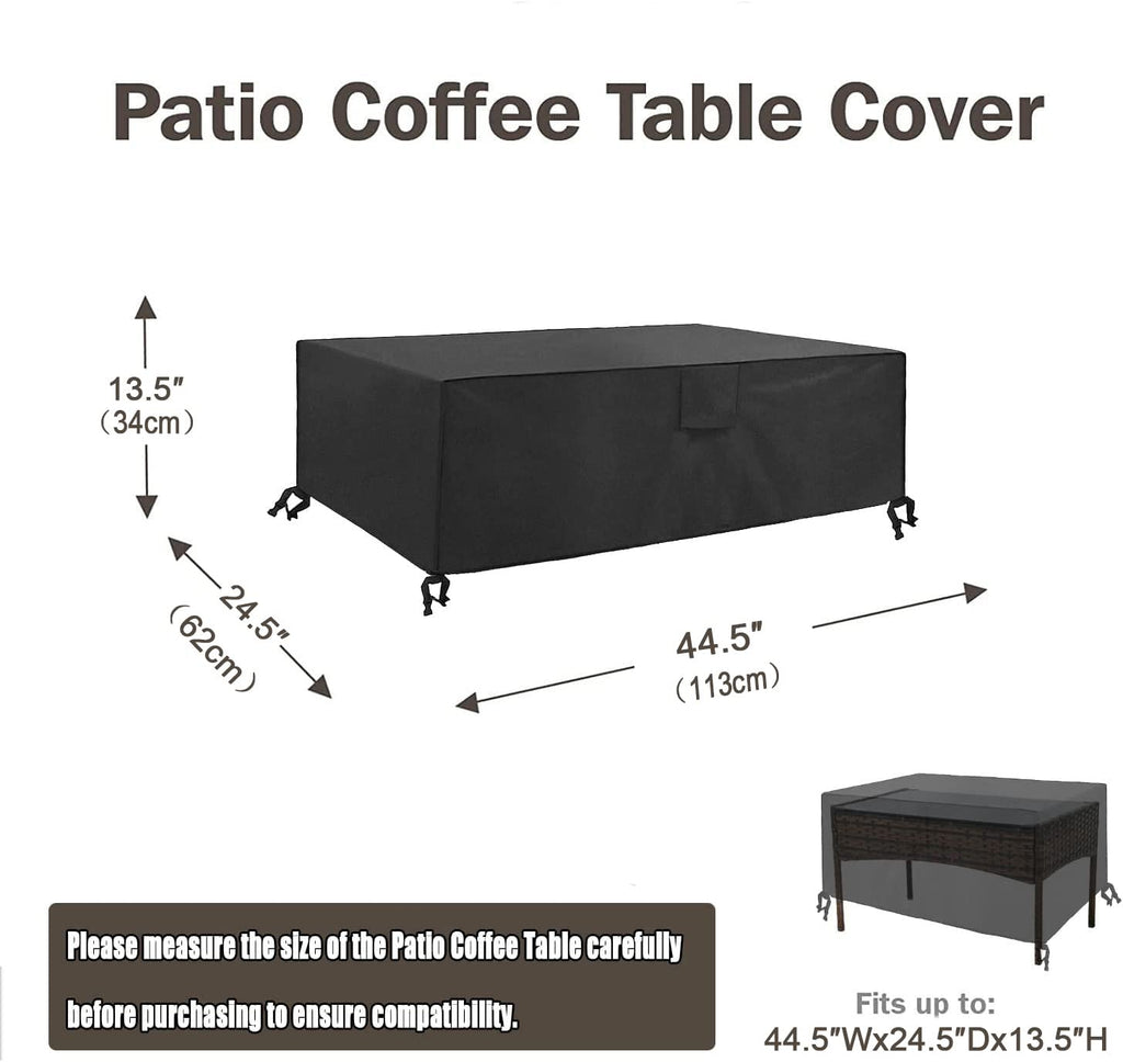 Siruiton Patio Furniture Cover Set ,Fit For 4 Pieces Patio Outdoor Rattan, Wicker Chair Conversation Furniture Sets,600D Heavy Duty Durable And Water Resistant Fabric (Black)