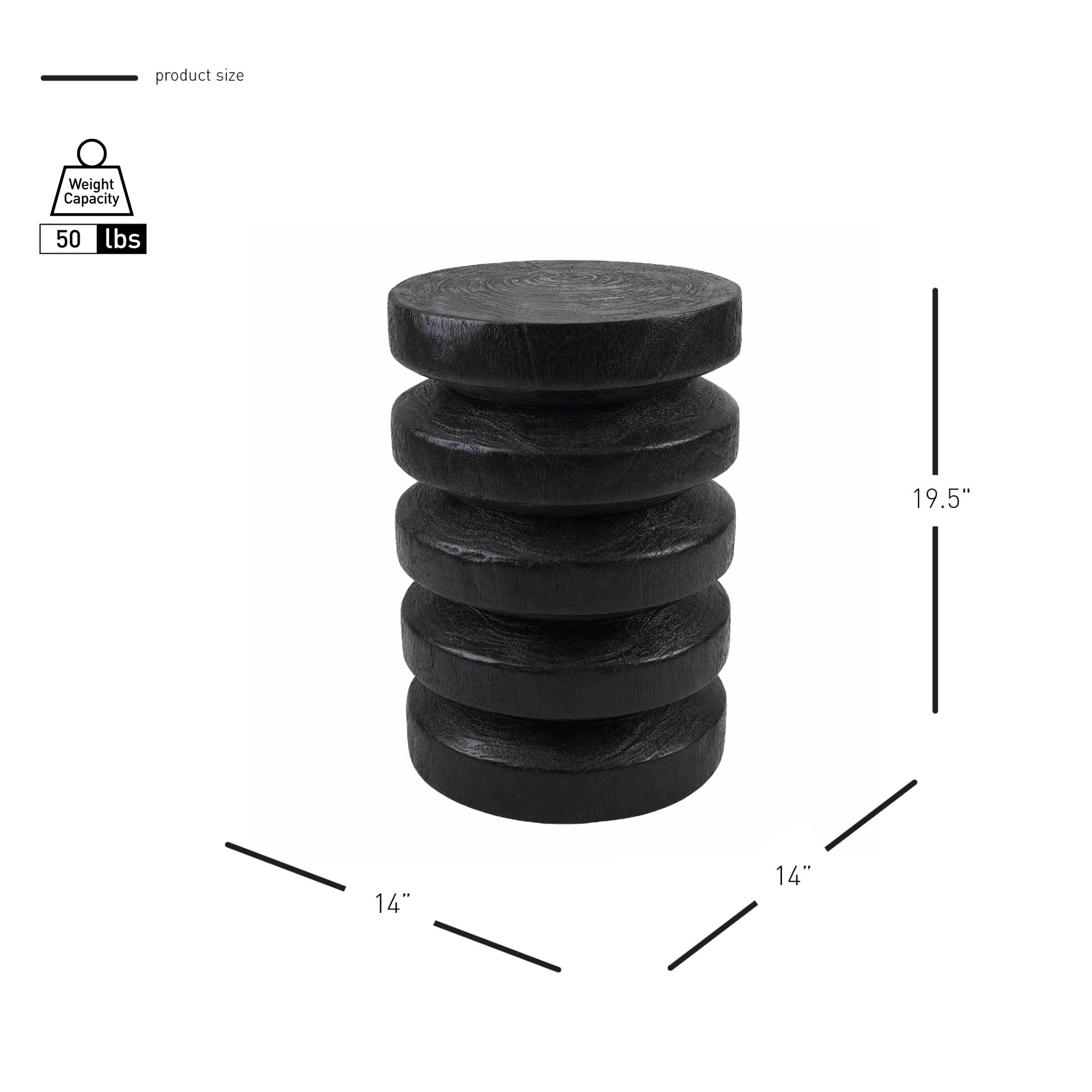 Npd Furniture And More Timo Trembesi, Black Side/End Table