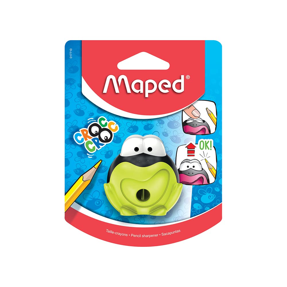 Maped Croc Croc Frog One Hole Canister Pencil Sharpener (Assorted Colours)